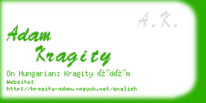 adam kragity business card